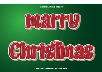 Marry Christmas Editable Text Effect 3D Emboss Gradient Style
