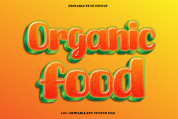 Organic Food Editable Text Effect 3D Emboss Gradient Style