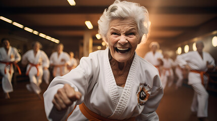 Senior Woman Karate Course Participator