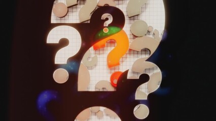 Professional Modern Question Mark Animation Intro. Concept for Social Media and Documentaries Background. 3D Question Marks.