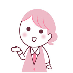 案内をする女性のイラスト