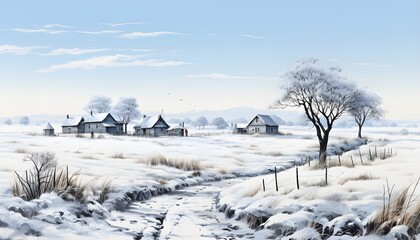 winter landscape with trees and snow