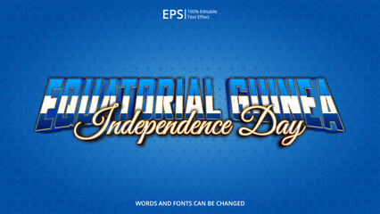 equatorial guinea editable text effect with equatorial guinea flag pattern suitable for poster design about holiday, Feast day or equatorial guinea independence day moment