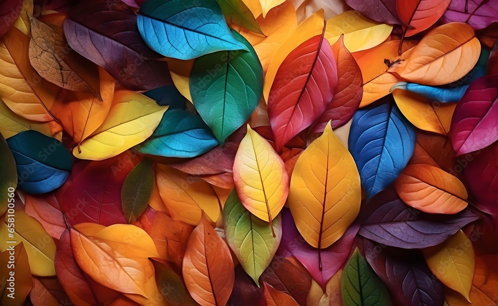 Wall mural colorful autumn leaves, autumn background.