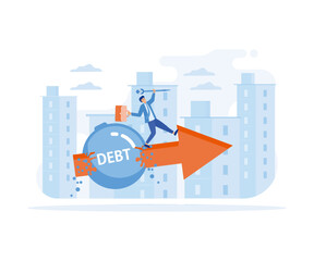 Fighting for profit. Debts and credit, Business concept of debt settlement. flat vector modern illustration 