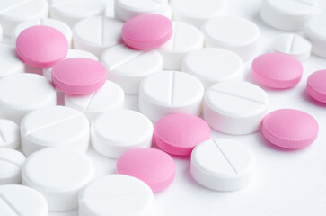 Close-up pills lying on the table