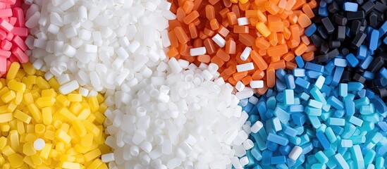 Recycled plastic in a waste recycling facility - obrazy, fototapety, plakaty
