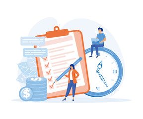Cost optimization concept.  Idea of financial and marketing strategy. Cost and income balance.  flat vector modern illustration 