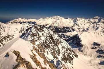 Mountain panorama in winter - 658101593