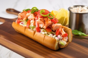 lobster roll with tartar sauce dip