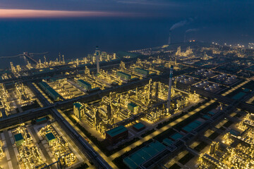 Fototapeta na wymiar Chemical or Petrochemical factory plant power plant