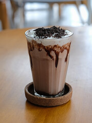 Chocolate Milkshake with topping grated chocolate
