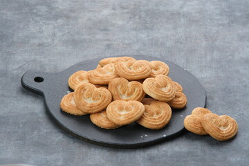 Tasty Almond Cookies with heart shape 
