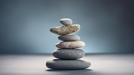 Gray Zen Stones Stacked, AI generated Image