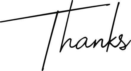 Thanks black text. Thanks handwritten black sign.