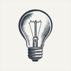 Vintage Light Bulb. Vintage woodcut engraving style vector illustration.