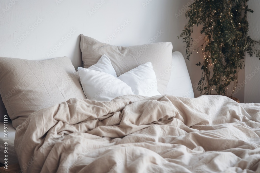 Poster bed with untouched pillows and unruffled sheets