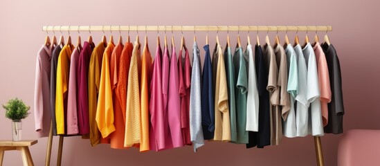 Women s clothing displayed on a rack