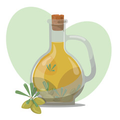 olive oil carafe vector illustration
