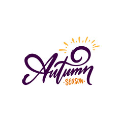 Autumn season phrase lettering. Handwritten inspiration holiday logo.