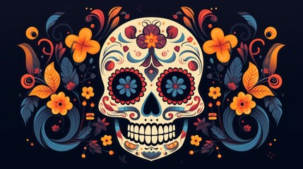 flat vector logo day of the dead