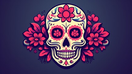 Fototapeta premium flat vector logo day of the dead