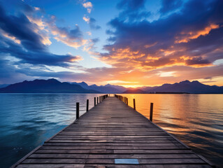 Fototapeta premium sunset on the pier