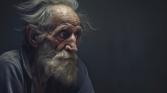 An old man suffering from depression.generative ai
