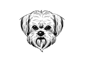 Fluffy Elegance: Maltese Dog's Beauty in Vector, Capturing Their Charm