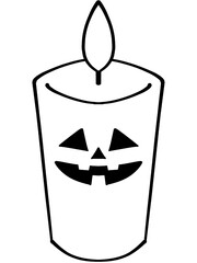 火のついた顔付きキャンドルのイラスト素材