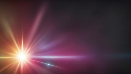 Obraz premium Abstract sun burst colorful lights , purple digital flare, iridescent glare over black background.