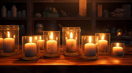 Genuine Glow: Realistic Lit Candles for Atmospheric Lighting
