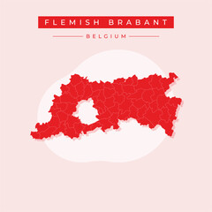 Vector illustration vector of Flemish Brabant map Belgium