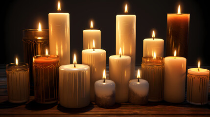 Candlelit Reality: Authentic Setting with Realistic Lit Candles