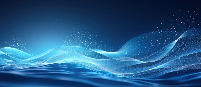 dynamic wave and dot elements on a light blue abstract background