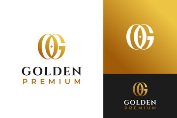 Luxury Initial Letter O G OG Gradient Gold Color Logo Designs Branding Template