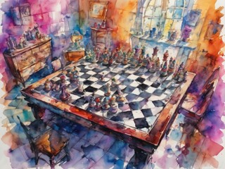 Obraz premium chess pieces on a chessboard