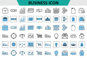 Business Icon Set Icon. Icon related to Business and survey. Suitable for web site design, app, UI, user interfaces. Line, solid, flat line icon style. Simple vector design editable