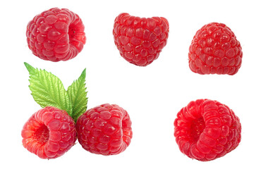 raspberries isolated on transparent background