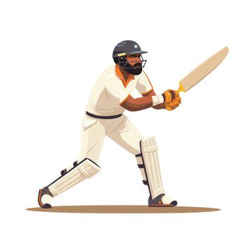 Cricket player cartoon illustration, AI generated Image