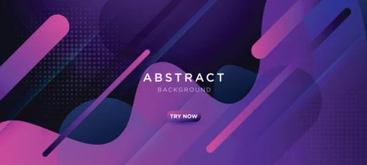 Fotobehang Modern dark black purple gradient abstract background with neon colours geometric circle shape. For brochure, flyer, poster, leaflet, presentation, book cover, banner, landing page, website and more. © ribelco