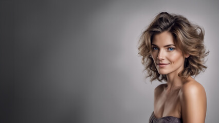 Naklejka premium Hair model su sfondo sfumato II