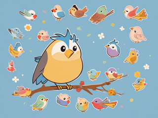 Obraz premium colorful bird sticker