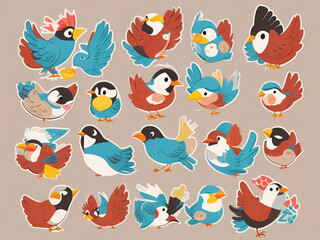 colorful bird sticker