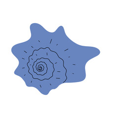 Tropical underwater seashell. Hand drawn sea mollusk shellfish element. Vector illustration in scandinavian style.