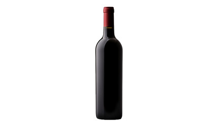 Red wine bottle isolated in a transparent background. 