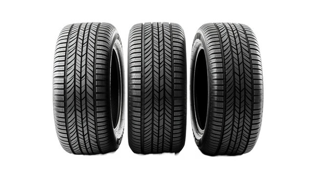 Vehicle Tires isolated on a transparent background. 