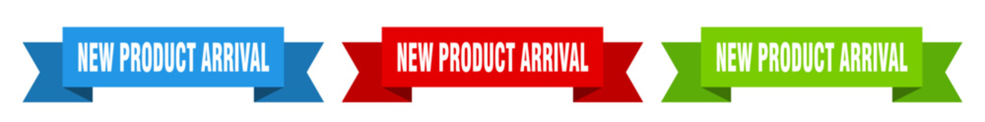 new product arrival ribbon. new product arrival isolated paper sign. banner