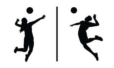 Volleyball player silhouette vector