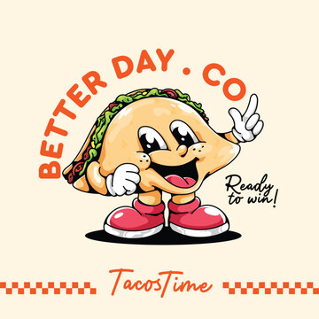 FASTFOOD RETRO MASCOT CARTOON ILLUSTRATION